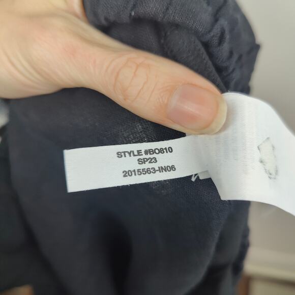 J Crew‎ Seaside Pants Womens Black 100% Linen Relaxed Beach Lightweight - Picture 8 of 9